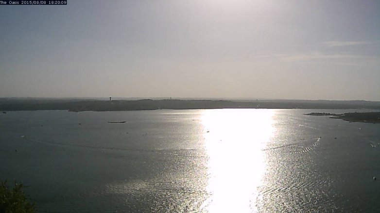 Lake Travis webcam, August 8, 2015 5:25 PM CT