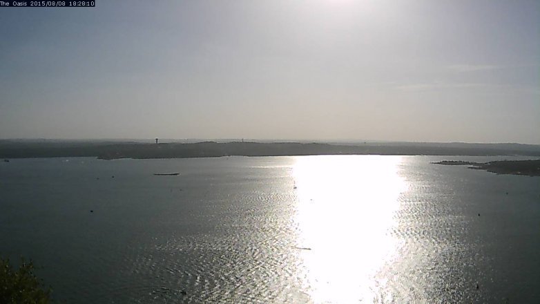 Lake Travis webcam, August 8, 2015 5:35 PM CT