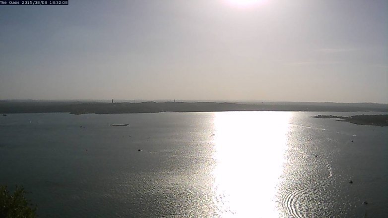Lake Travis webcam, August 8, 2015 5:40 PM CT