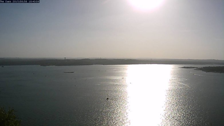 Lake Travis webcam, August 8, 2015 5:45 PM CT