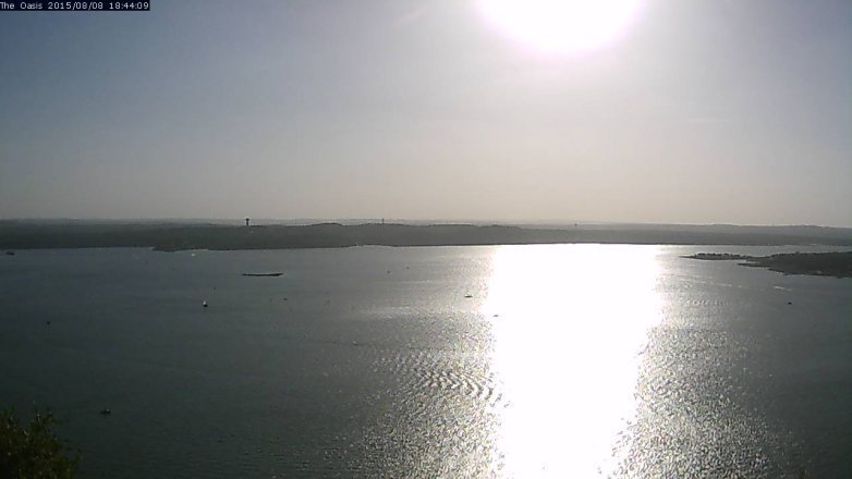 Lake Travis webcam, August 8, 2015 5:50 PM CT