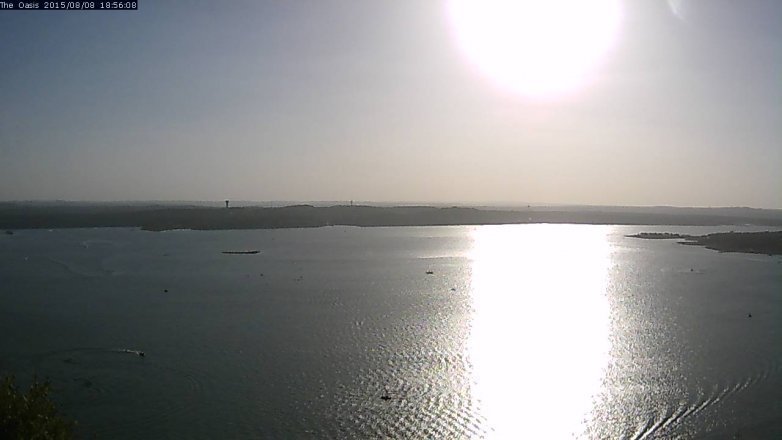 Lake Travis webcam, August 8, 2015 6:05 PM CT