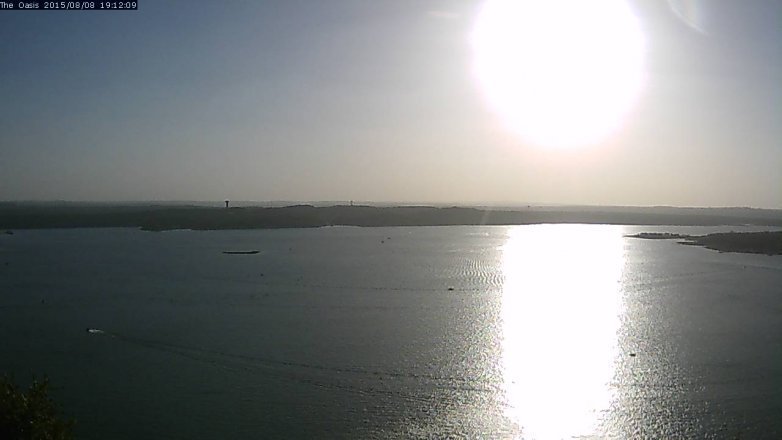 Lake Travis webcam, August 8, 2015 6:20 PM CT