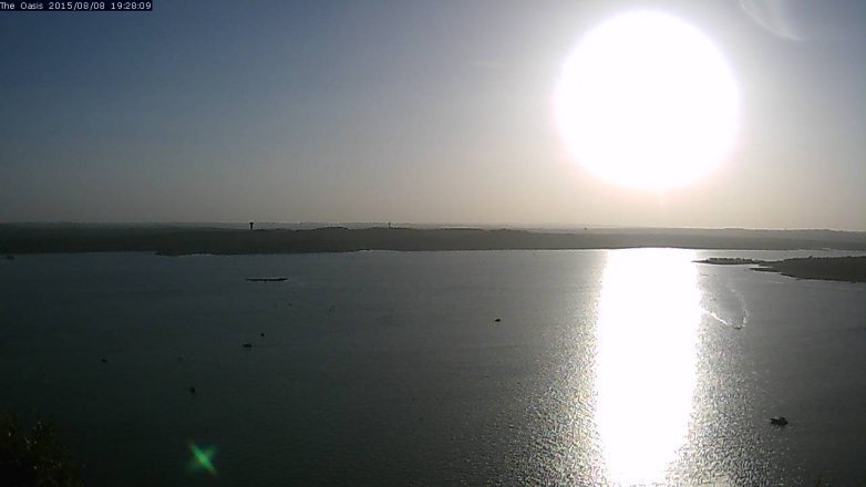 Lake Travis webcam, August 8, 2015 6:35 PM CT