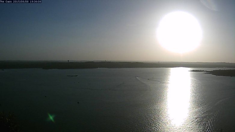 Lake Travis webcam, August 8, 2015 6:45 PM CT