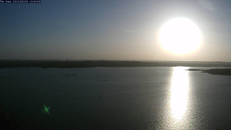 Lake Travis webcam, August 8, 2015 6:50 PM CT