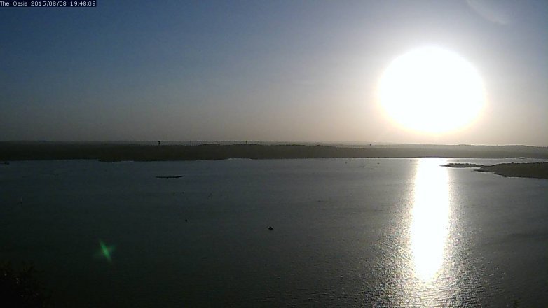 Lake Travis webcam, August 8, 2015 6:55 PM CT