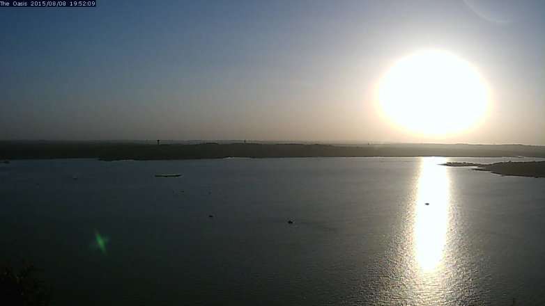 Lake Travis webcam, August 8, 2015 7:00 PM CT