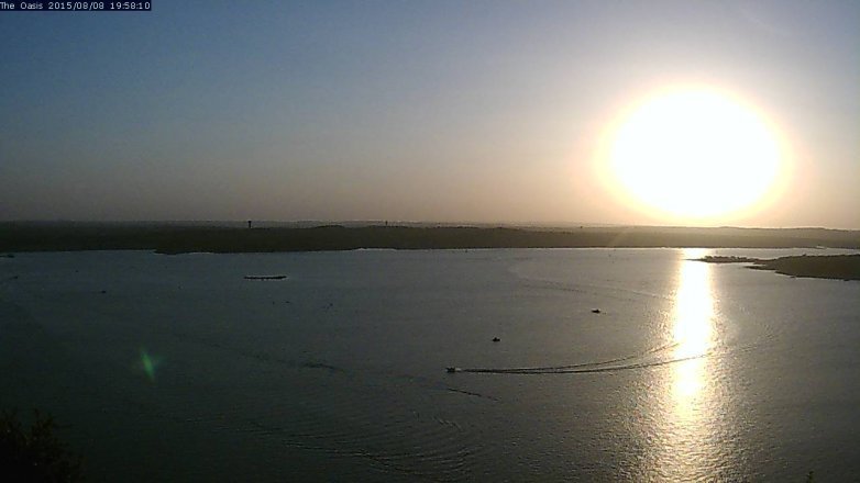 Lake Travis webcam, August 8, 2015 7:05 PM CT