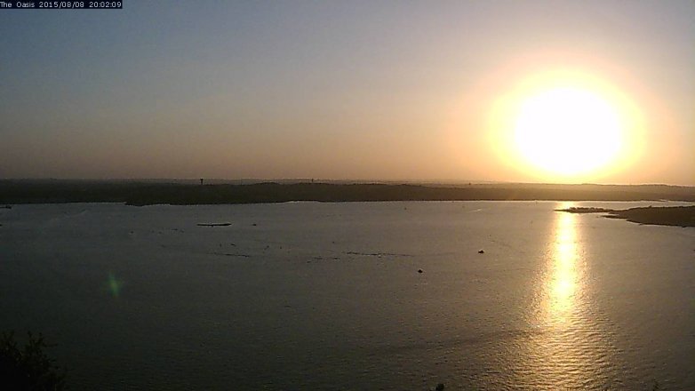 Lake Travis webcam, August 8, 2015 7:10 PM CT