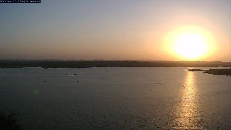 Lake Travis webcam, August 8, 2015 7:15 PM CT