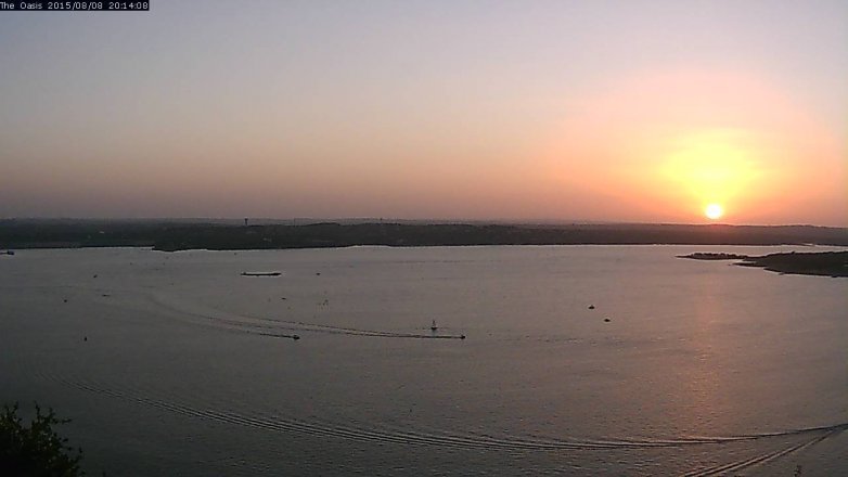 Lake Travis webcam, August 8, 2015 7:20 PM CT