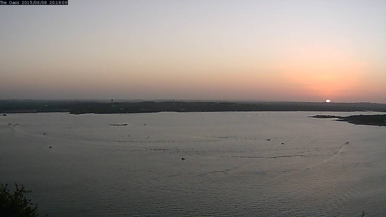 Lake Travis webcam, August 8, 2015 7:25 PM CT