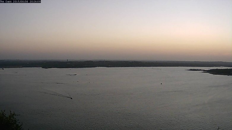 Lake Travis webcam, August 8, 2015 7:35 PM CT