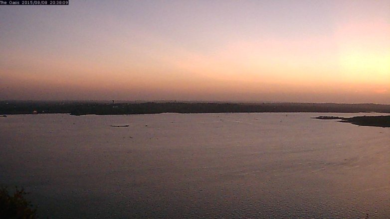 Lake Travis webcam, August 8, 2015 7:45 PM CT