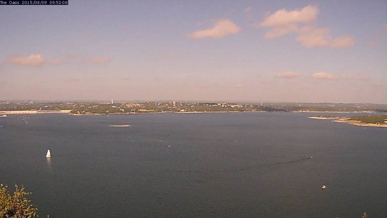 Lake Travis webcam, August 9, 2015 9:00 AM CT