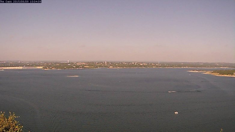 Lake Travis webcam, August 9, 2015 9:10 AM CT