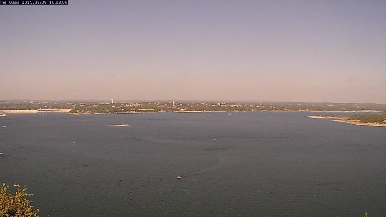 Lake Travis webcam, August 9, 2015 9:15 AM CT