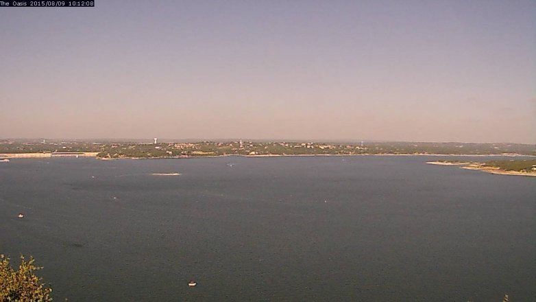 Lake Travis webcam, August 9, 2015 9:20 AM CT