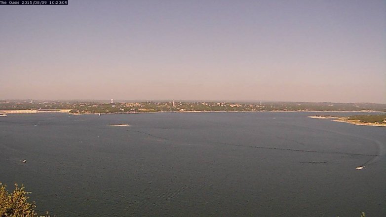 Lake Travis webcam, August 9, 2015 9:25 AM CT