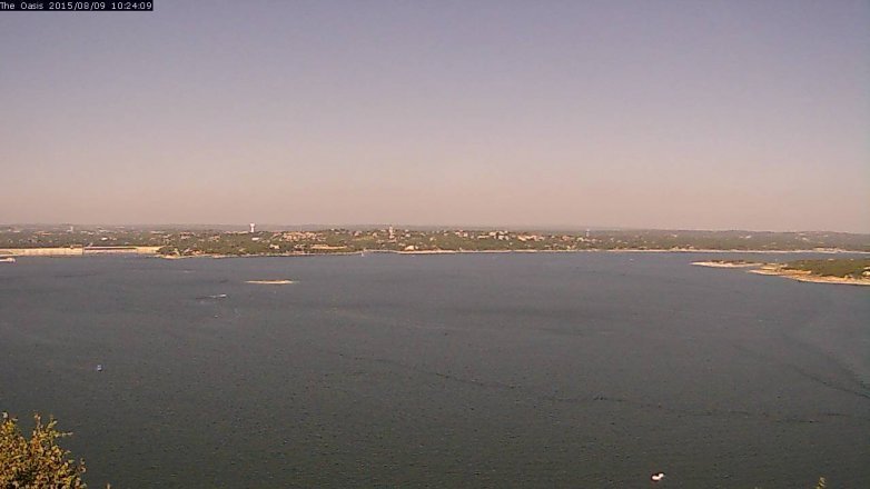Lake Travis webcam, August 9, 2015 9:30 AM CT