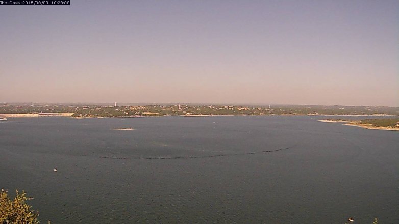 Lake Travis webcam, August 9, 2015 9:35 AM CT