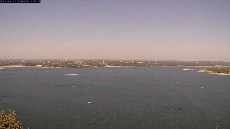 Lake Travis webcam, August 9, 2015 10:00 AM CT