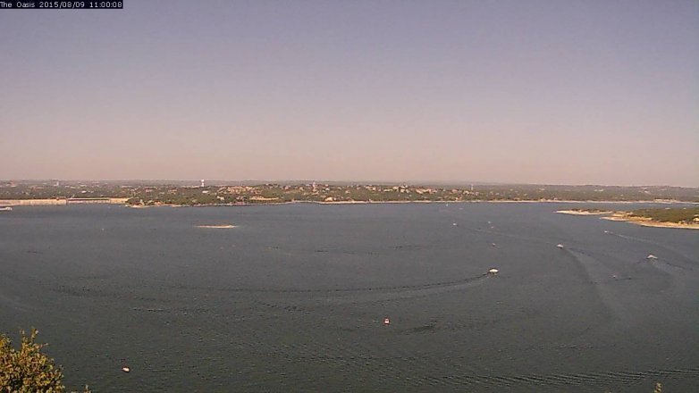 Lake Travis webcam, August 9, 2015 10:05 AM CT