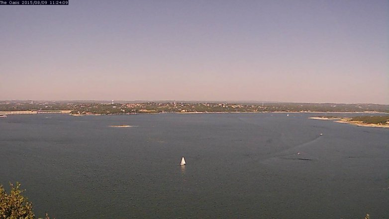 Lake Travis webcam, August 9, 2015 10:30 AM CT