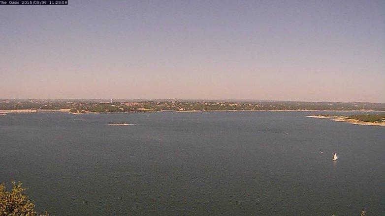 Lake Travis webcam, August 9, 2015 10:35 AM CT