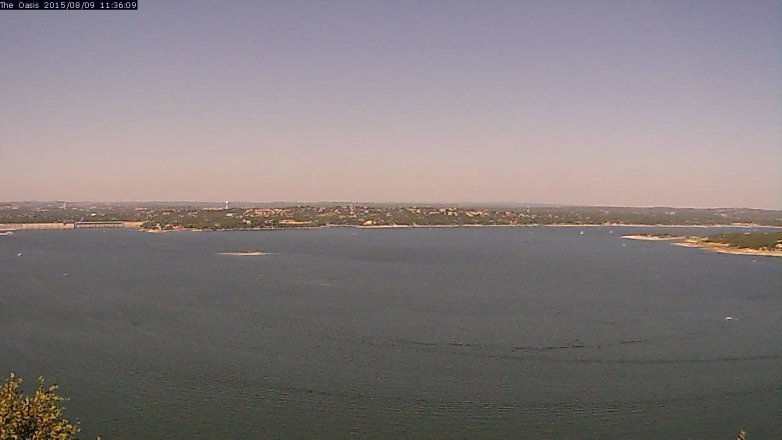 Lake Travis webcam, August 9, 2015 10:45 AM CT