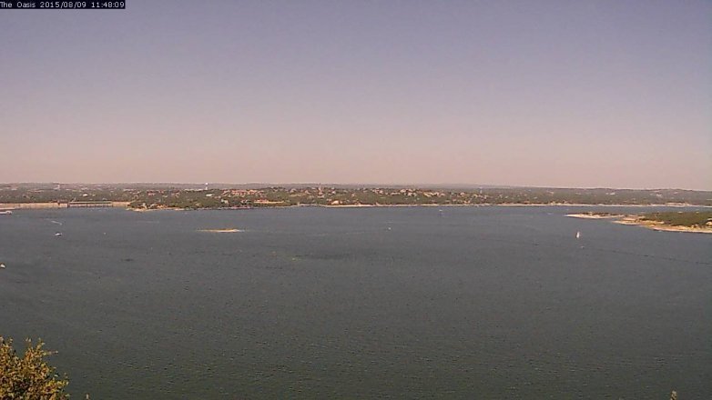 Lake Travis webcam, August 9, 2015 10:55 AM CT