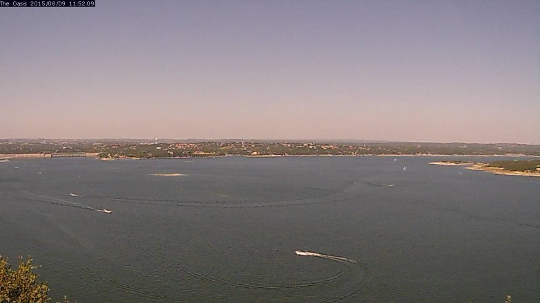 Lake Travis webcam, August 9, 2015 11:00 AM CT