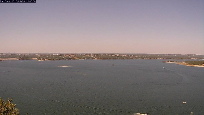 Lake Travis webcam, August 9, 2015 11:05 AM CT