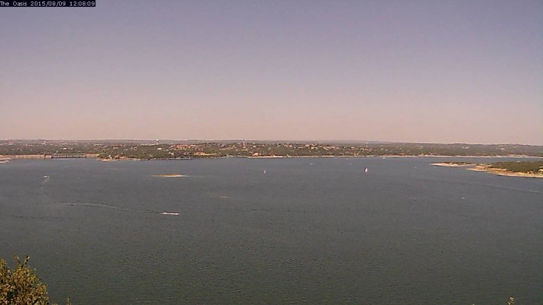 Lake Travis webcam, August 9, 2015 11:15 AM CT
