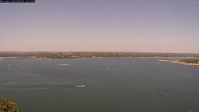 Lake Travis webcam, August 9, 2015 11:20 AM CT