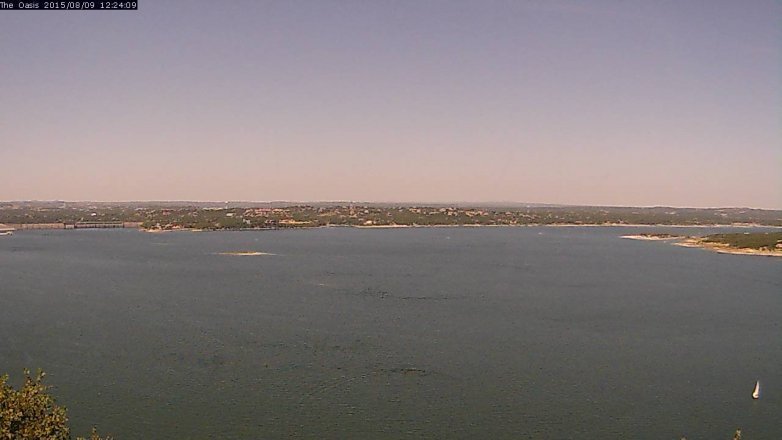 Lake Travis webcam, August 9, 2015 11:30 AM CT