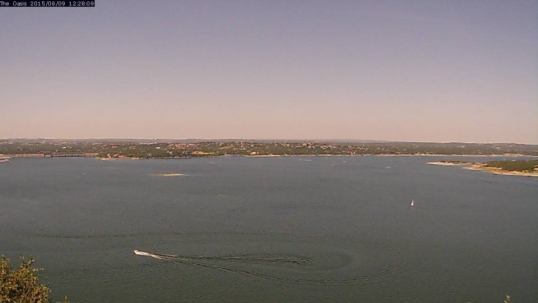 Lake Travis webcam, August 9, 2015 11:35 AM CT