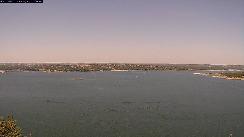 Lake Travis webcam, August 9, 2015 11:40 AM CT