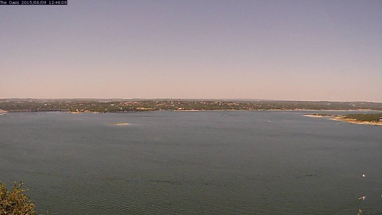 Lake Travis webcam, August 9, 2015 11:55 AM CT