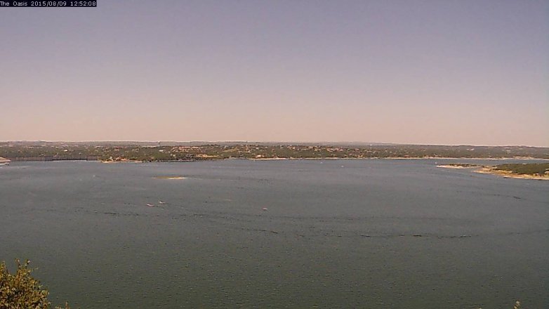 Lake Travis webcam, August 9, 2015 12:00 PM CT