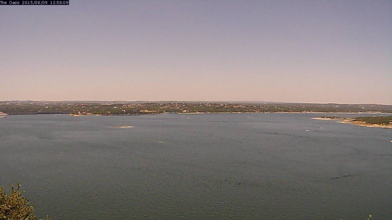 Lake Travis webcam, August 9, 2015 12:05 PM CT