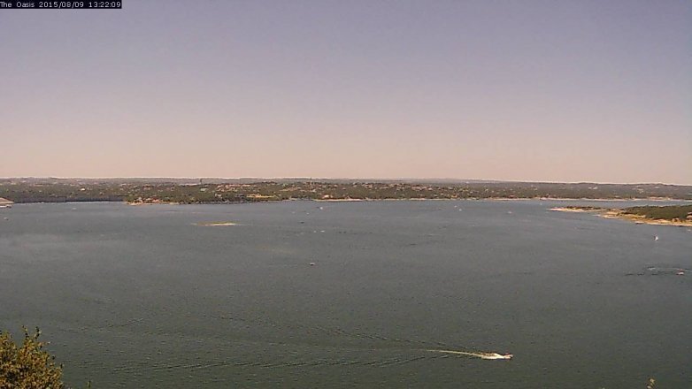 Lake Travis webcam, August 9, 2015 12:30 PM CT