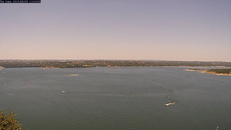 Lake Travis webcam, August 9, 2015 12:40 PM CT