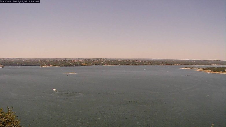 Lake Travis webcam, August 9, 2015 12:50 PM CT
