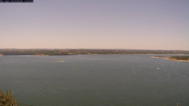 Lake Travis webcam, August 9, 2015 1:00 PM CT