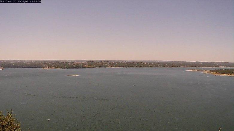 Lake Travis webcam, August 9, 2015 1:05 PM CT
