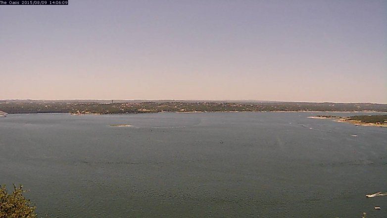 Lake Travis webcam, August 9, 2015 1:15 PM CT