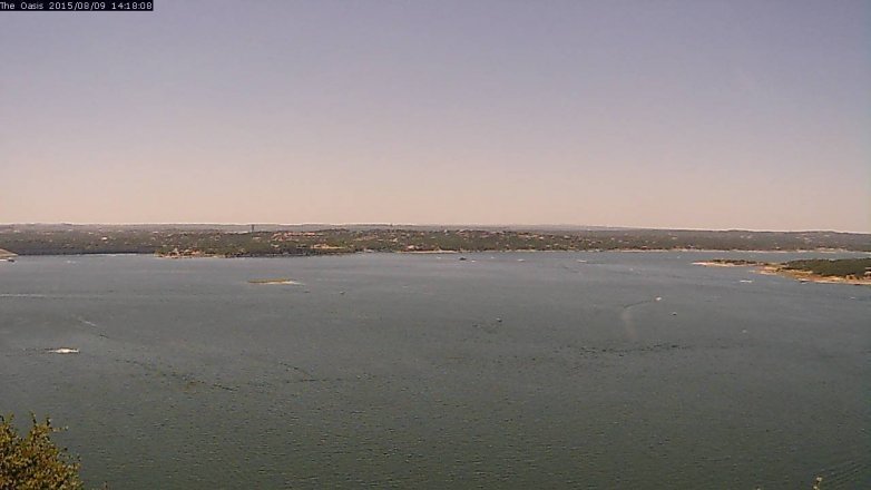 Lake Travis webcam, August 9, 2015 1:25 PM CT