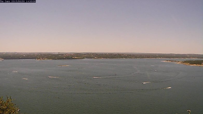 Lake Travis webcam, August 9, 2015 1:35 PM CT